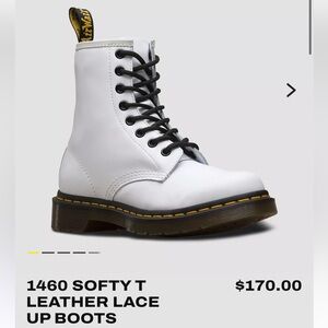 Dr. Martens 1460 Softy T White Leather Lace-Up Boots